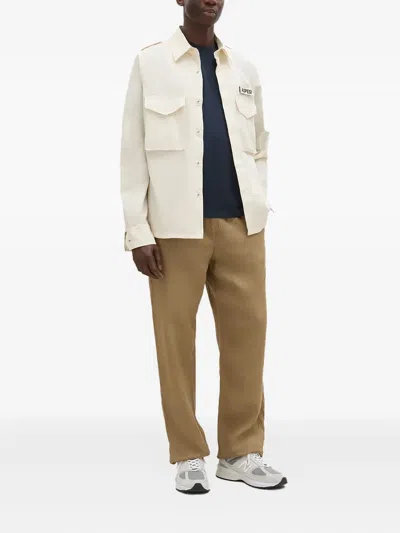 Aspesi Field Jacket With Pointed Collar And Flap Pockets In White