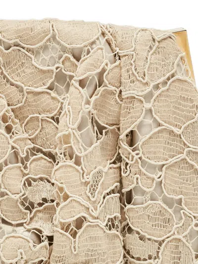 Pre-owned Dolce & Gabbana Lace Clutch Bag In Neutral