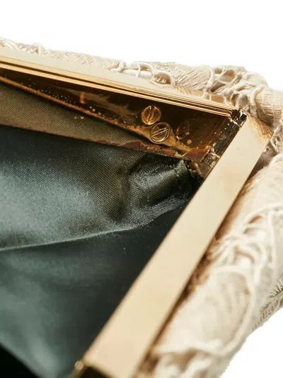 Pre-owned Dolce & Gabbana Lace Clutch Bag In Neutral