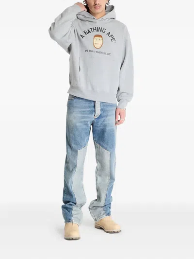 A Bathing Ape Polygon Ape Head Hoodie In Gray