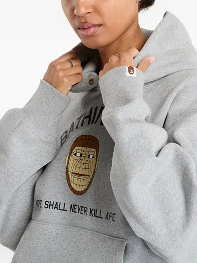 A Bathing Ape Polygon Ape Head Hoodie In Gray