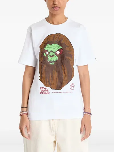 A Bathing Ape Mad Face Ape Head T-shirt In White