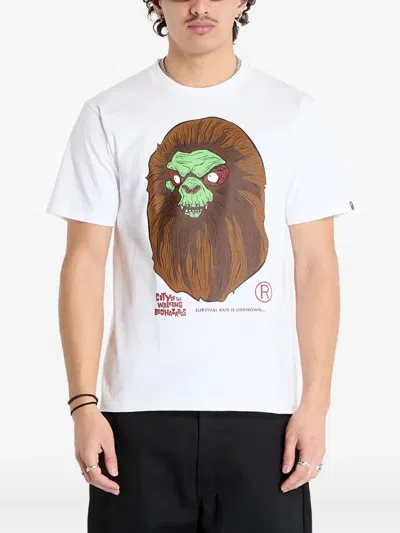 A Bathing Ape Mad Face Ape Head T-shirt In White