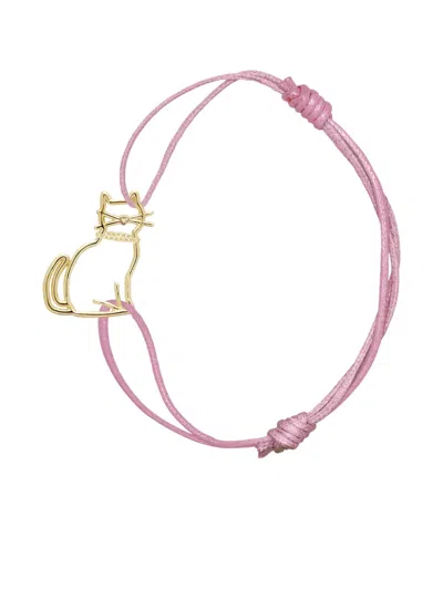 Aliita Miau Cord Bracelet In Pink