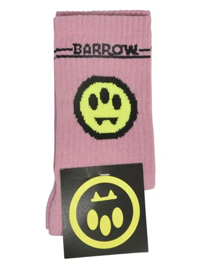 Barrow Logo-jacquard Socks In Pink