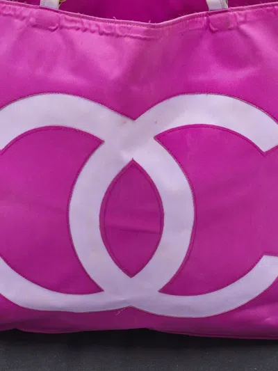 Pre-owned Chanel Cc Logo Tote Bag In Pink