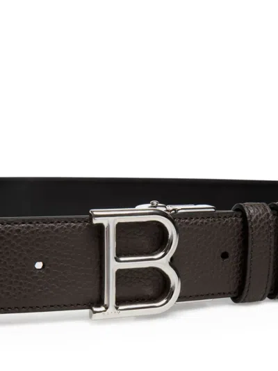 Bally Reversible Leather Belt In Black