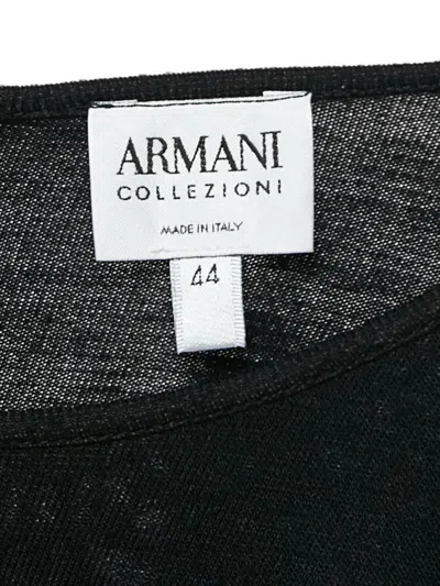 Pre-owned Armani Vintage Draped Dress In Black