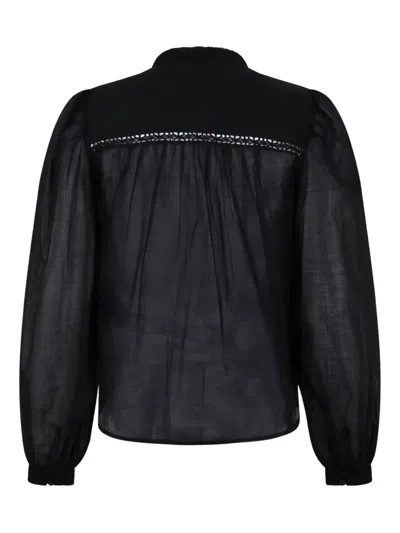 Isabel Marant Lace-insert Button Shirt In Black