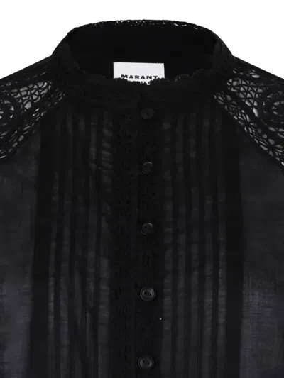 Isabel Marant Lace-insert Button Shirt In Black