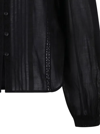 Isabel Marant Lace-insert Button Shirt In Black