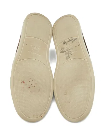 Pre-owned Ermenegildo Zegna Vintage Suede Round-toe Sneakers In Brown