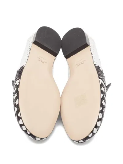 Pre-owned Stuart Weitzman Woven Leather Slippers In Black