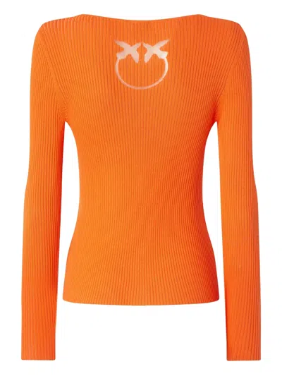 Pinko Cut-out Cardigan In Orange