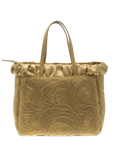 Pre-owned Alberta Ferretti Net Satin Tote Bag In Neutral