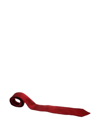 Pre-owned Ermenegildo Zegna Vintage Jacquard-woven Tie In Red