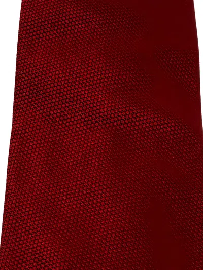 Pre-owned Ermenegildo Zegna Vintage Jacquard-woven Tie In Red
