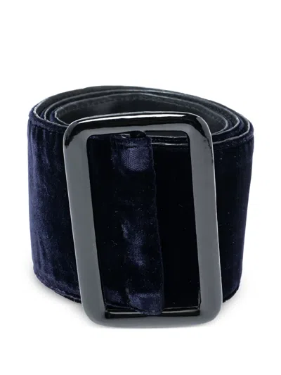 Pre-owned Giorgio Armani Velvet Buckle Belt
