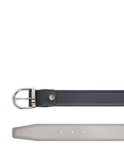 Bally Reversible Grained Leather Belt In Black