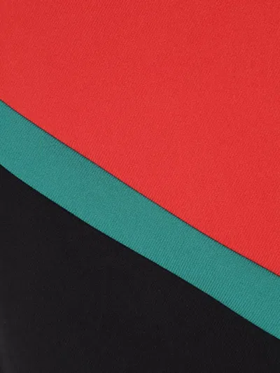 Gucci Colour-block Zip-detail Skirt In Red