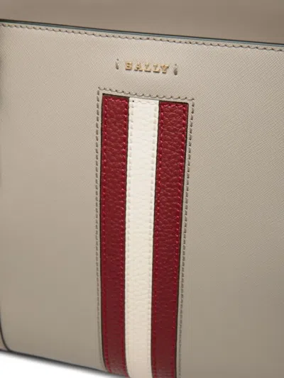 Bally Embossed Leather Ribbon Tote Bag