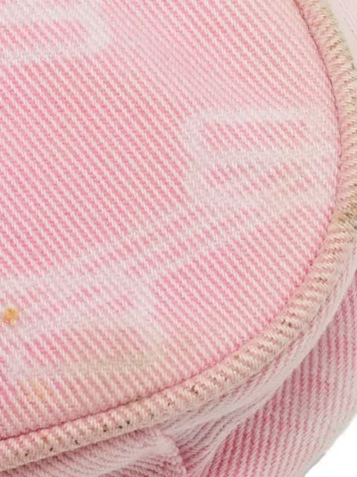 Pre-owned Balenciaga Mini Le Cagole Studded Denim Shoulder Bag In Pink