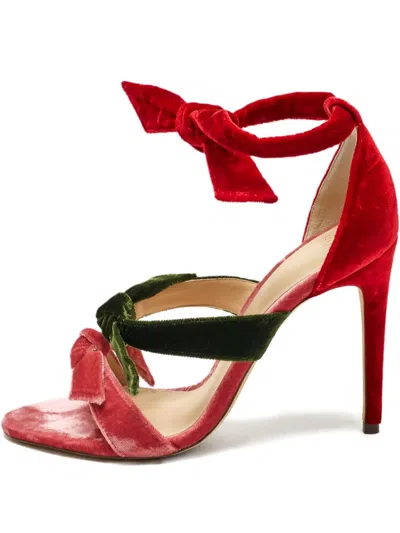 Pre-owned Alexandre Birman 2024 105mm Velvet Sandals In Red