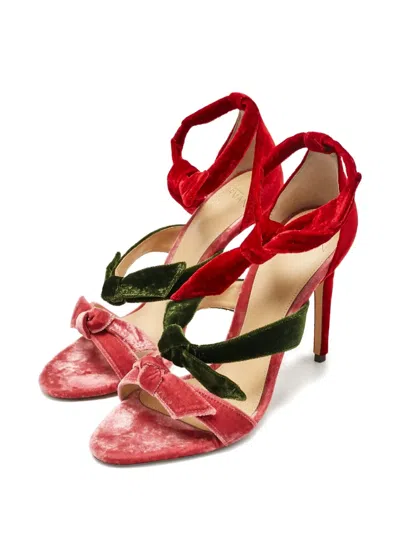 Pre-owned Alexandre Birman 2024 105mm Velvet Sandals In Red