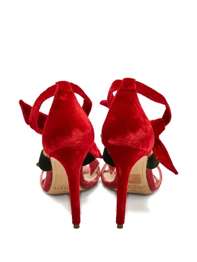 Pre-owned Alexandre Birman 2024 105mm Velvet Sandals In Red