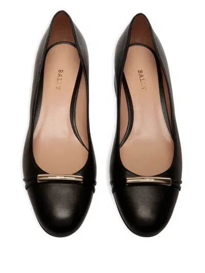 Bally Leather Gold-tone Hardware Heeled Pumps In Black