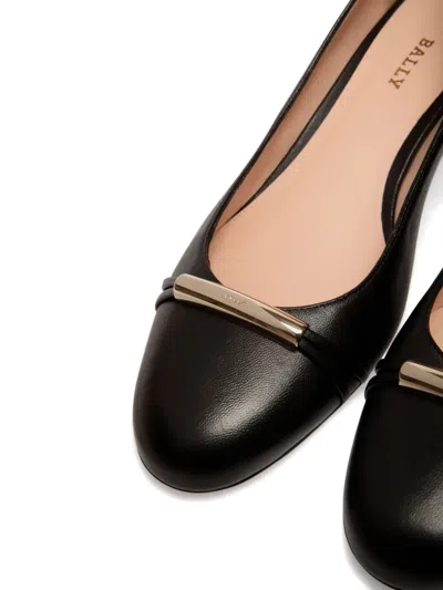 Bally Leather Gold-tone Hardware Heeled Pumps In Black