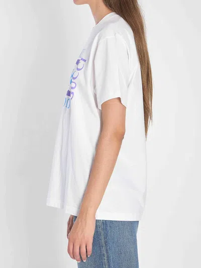Gucci Women Logo Cotton T-shirt In White