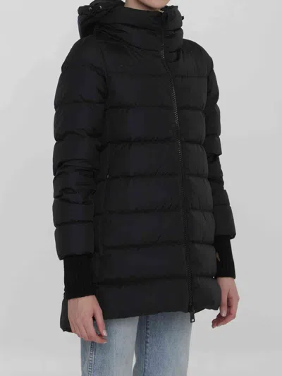 Herno Medium Down Jacket With Hood In Black