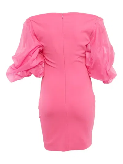 Pre-owned Solace London Puff-sleeve Mini Dress In Pink