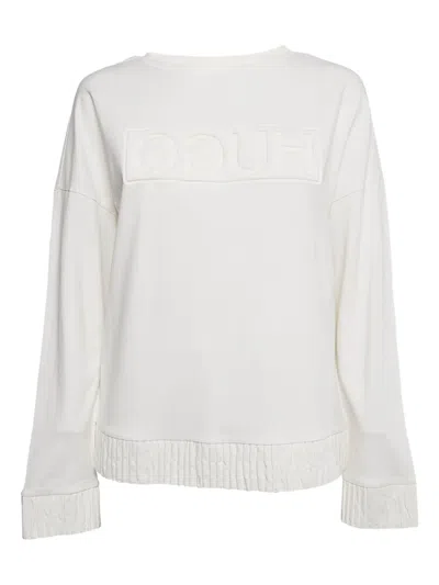 Pre-owned Hugo Boss Logo-embossed Sweatshirt In White