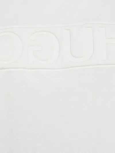 Pre-owned Hugo Boss Logo-embossed Sweatshirt In White