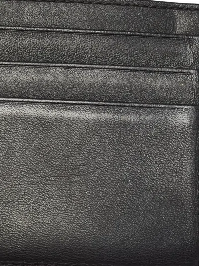 Pre-owned Mcm Monogram Leather Wallet In Black