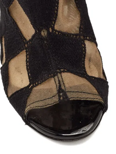 Pre-owned Balmain 110mm Panelled Mesh Boots