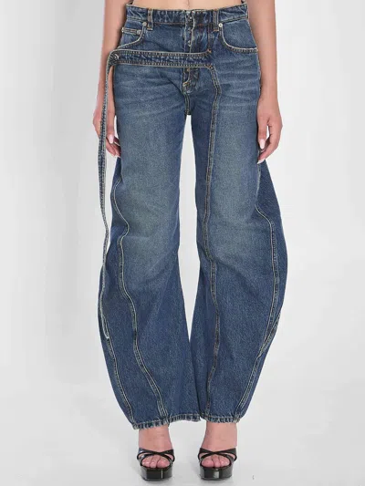Jean Paul Gaultier Low Waisted Jean With Strap Detail On The Front Clothing