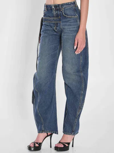 Jean Paul Gaultier Low Waisted Jean With Strap Detail On The Front Clothing