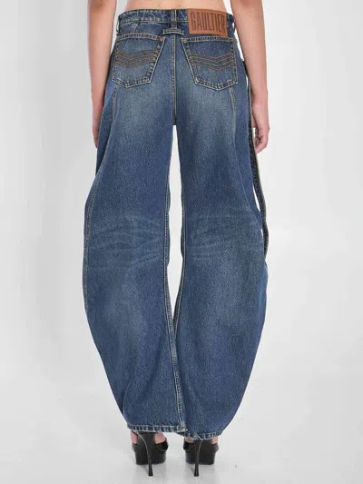 Jean Paul Gaultier Low Waisted Jean With Strap Detail On The Front Clothing