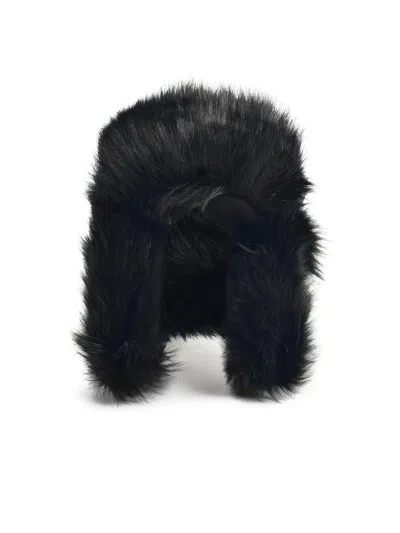 Ruslan Baginskiy 'aviator' Black Faux Fur Beanie