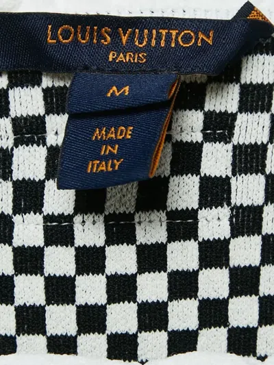 Pre-owned Louis Vuitton Check-pattern Knitted Top In Black