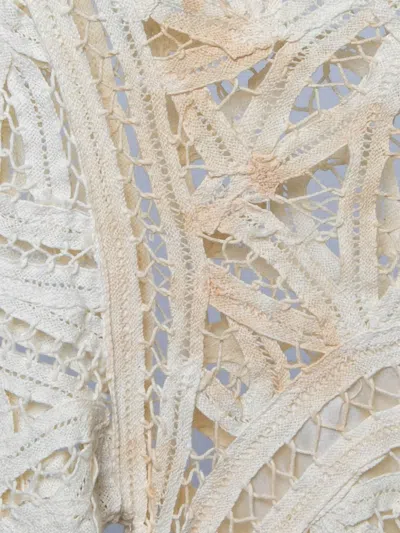 Pre-owned Sea Short-sleeve Lace Dress In Neutral