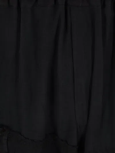 By Walid Floral-embroidered Elasticated-waist Trousers In Black