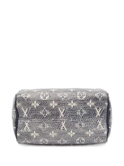 Pre-owned Louis Vuitton Speedy Bandoulière 20 Monogram Denim Tote Bag In Blue