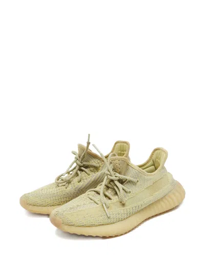 Pre-owned Adidas Originals Boost 350 V2 Knitted Sneakers In Yellow