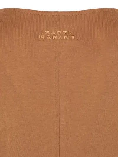 Isabel Marant Draped Cotton Top In Brown