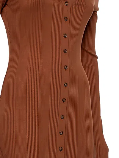 Pre-owned The Range Ribbed Button Maxi Dress