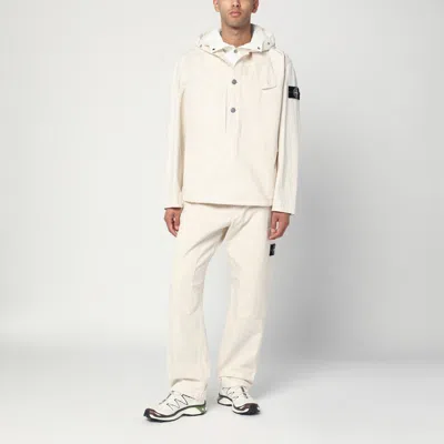 Stone Island Ivory Cotton Anorak In White